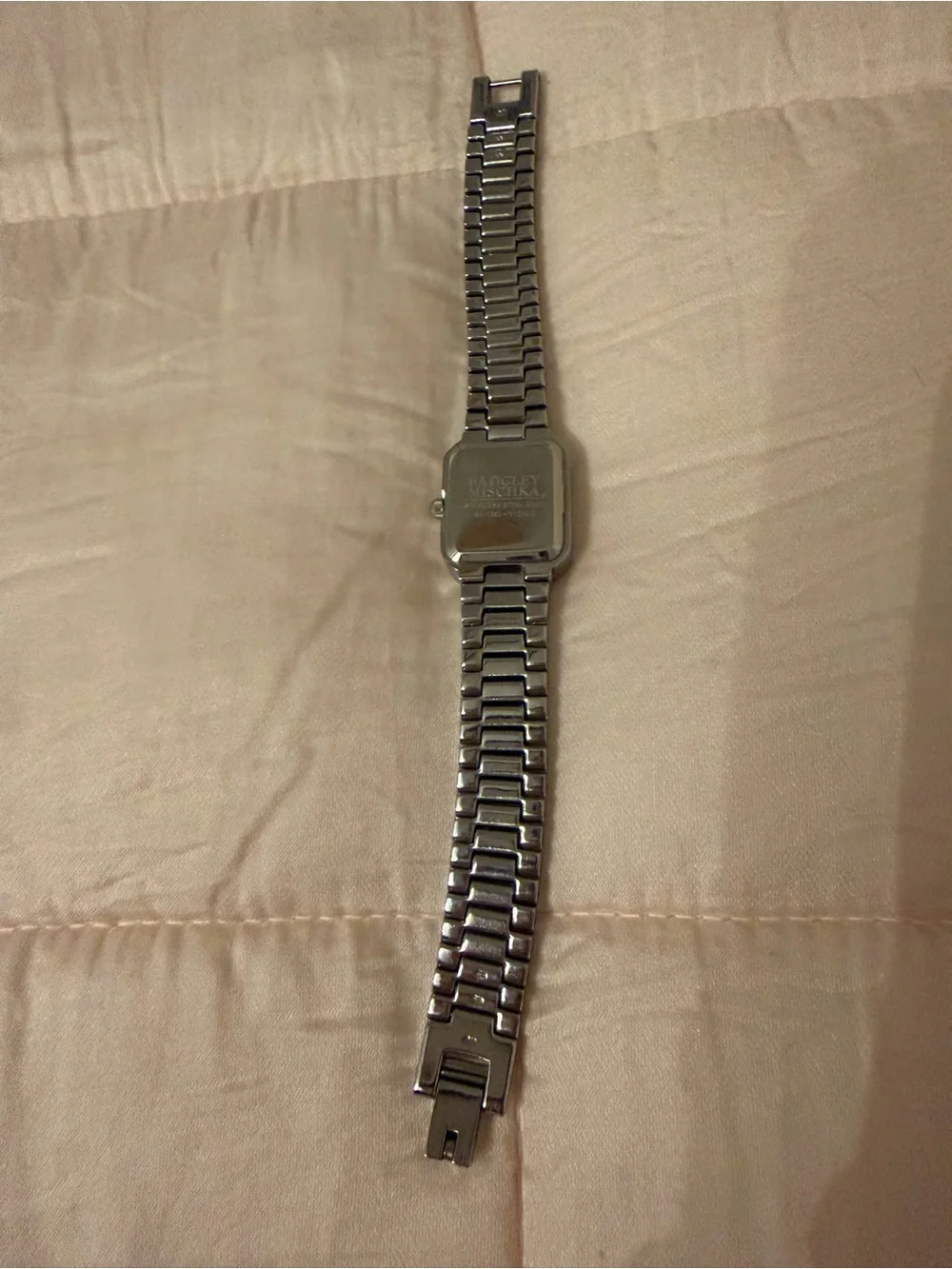 Badgley Mischka watch ladies silver tone swarovski crystals rhinestones